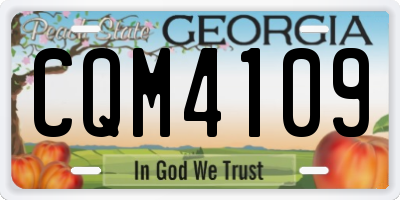 GA license plate CQM4109