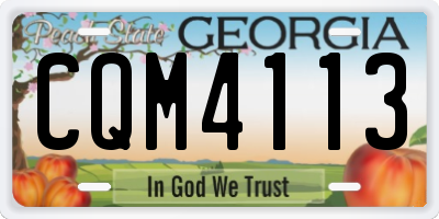 GA license plate CQM4113