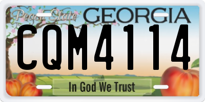 GA license plate CQM4114
