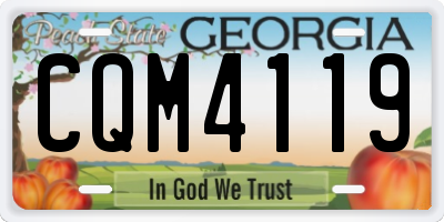 GA license plate CQM4119
