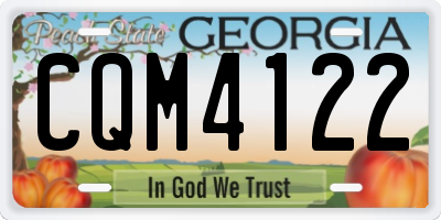 GA license plate CQM4122