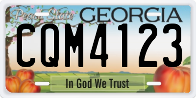 GA license plate CQM4123