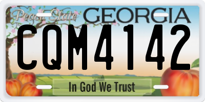 GA license plate CQM4142