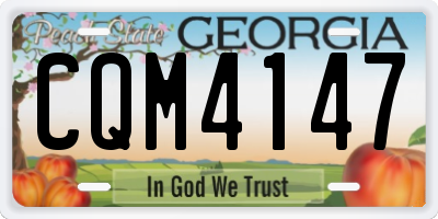 GA license plate CQM4147