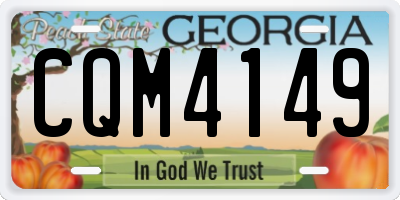 GA license plate CQM4149