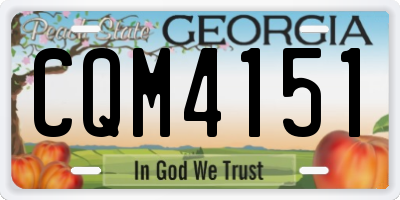 GA license plate CQM4151