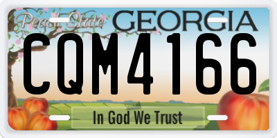 GA license plate CQM4166