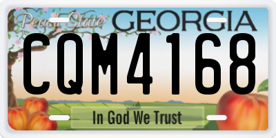 GA license plate CQM4168