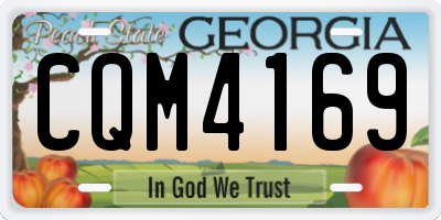 GA license plate CQM4169