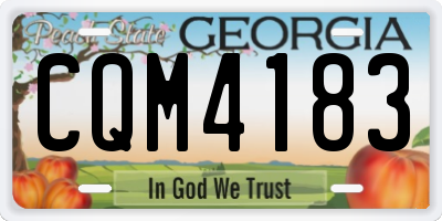 GA license plate CQM4183