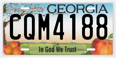 GA license plate CQM4188