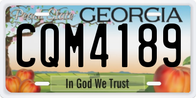GA license plate CQM4189