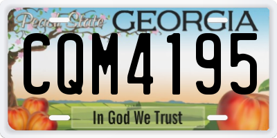 GA license plate CQM4195