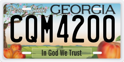 GA license plate CQM4200