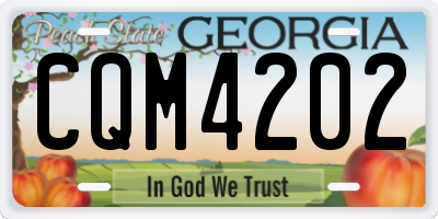 GA license plate CQM4202