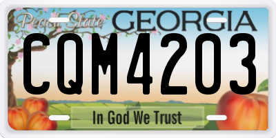GA license plate CQM4203
