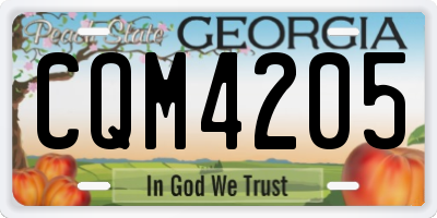 GA license plate CQM4205