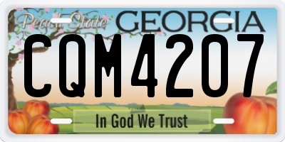 GA license plate CQM4207