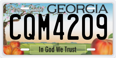 GA license plate CQM4209