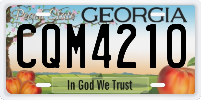 GA license plate CQM4210