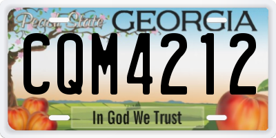GA license plate CQM4212