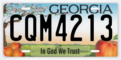 GA license plate CQM4213