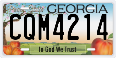 GA license plate CQM4214
