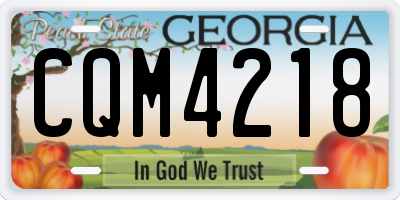 GA license plate CQM4218