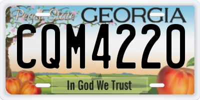 GA license plate CQM4220