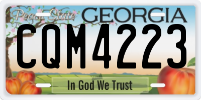 GA license plate CQM4223