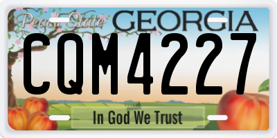 GA license plate CQM4227