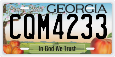 GA license plate CQM4233