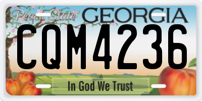 GA license plate CQM4236