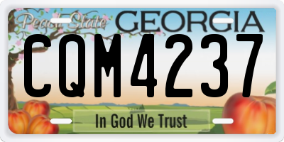 GA license plate CQM4237