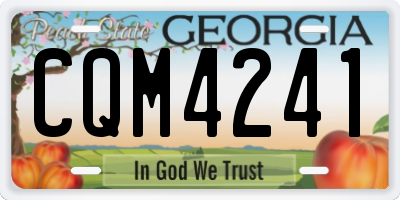 GA license plate CQM4241