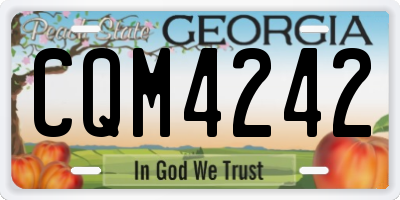 GA license plate CQM4242