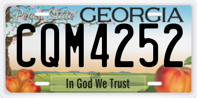 GA license plate CQM4252
