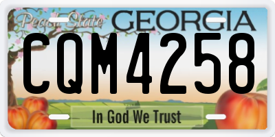 GA license plate CQM4258