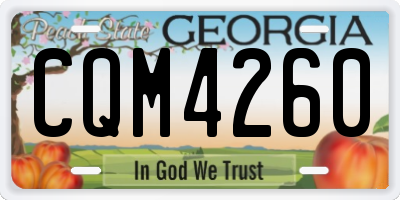GA license plate CQM4260