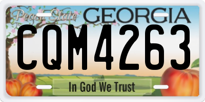 GA license plate CQM4263