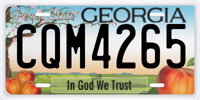 GA license plate CQM4265