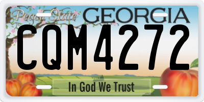 GA license plate CQM4272