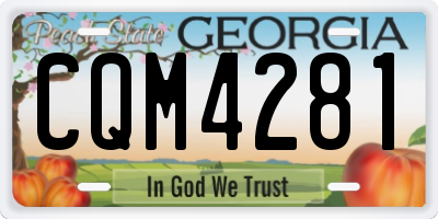 GA license plate CQM4281