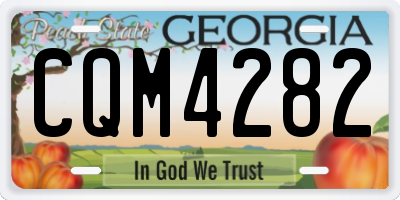 GA license plate CQM4282