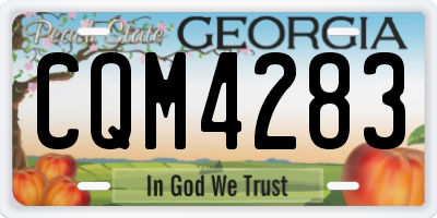 GA license plate CQM4283
