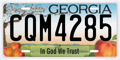 GA license plate CQM4285