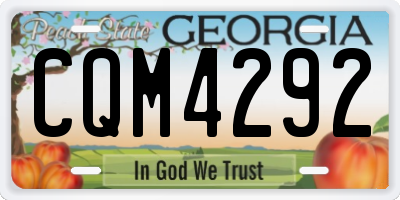 GA license plate CQM4292