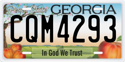 GA license plate CQM4293