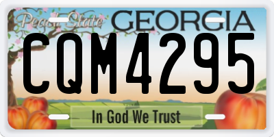 GA license plate CQM4295