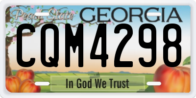 GA license plate CQM4298